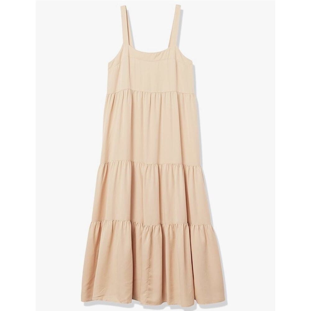 NWT Women’s S Tiered Maxi Midi Britt Dress The Drop Ginger Tan Sleeveless